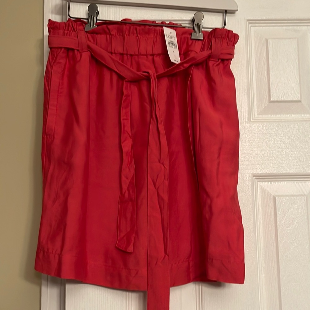 NWT Ann Taylor Loft pink coral wrap skirt medium $59 Anthropologie